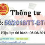 Thông tư số 50/2018/TT-BTC các chỉ tiêu, mẫu chứng từ khai báo XNK